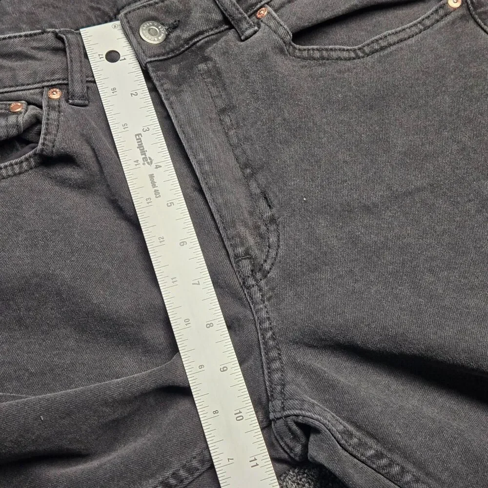 H&M &Denim Jeans Women’s 8 High Waist Straight Leg Gray Stretch Ankle Pants